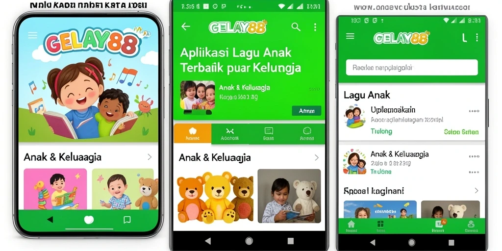 Tampilan antarmuka aplikasii GELAY88 yang menarik dan ramah anak.