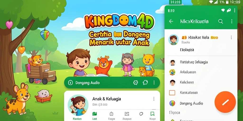 Tampilan antarmuka aplikasi KINGDOM4D yang ramah anak.