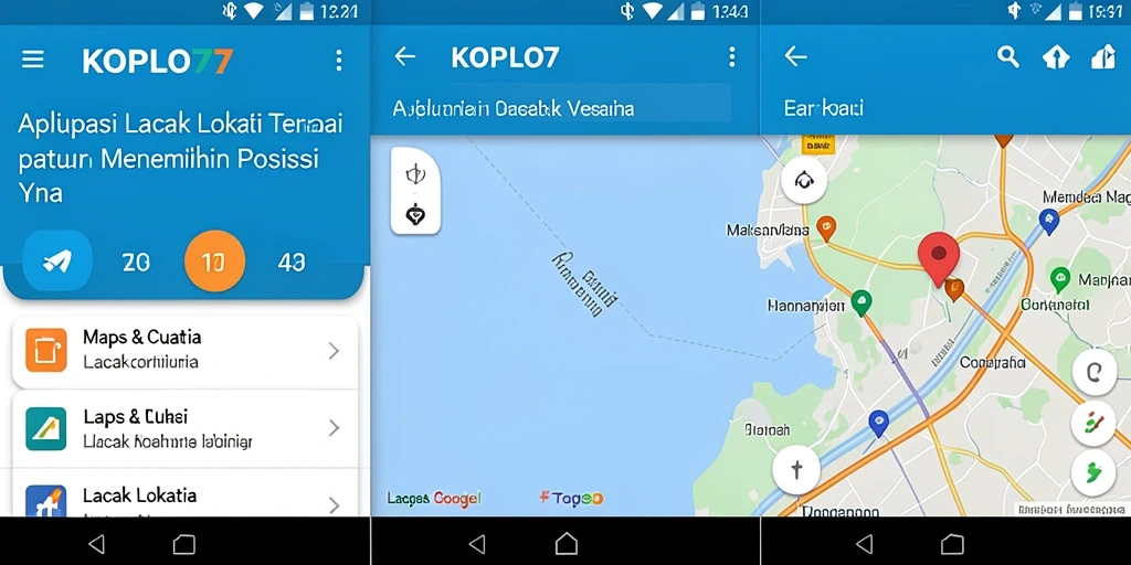 Tampilan antarmuka KOPLO77 yang menampilkan lokasi akurat dengan icon navigasi.