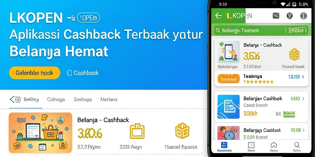 Tampilan antarmuka LKOPEN yang user-friendly dengan fitur cashback.