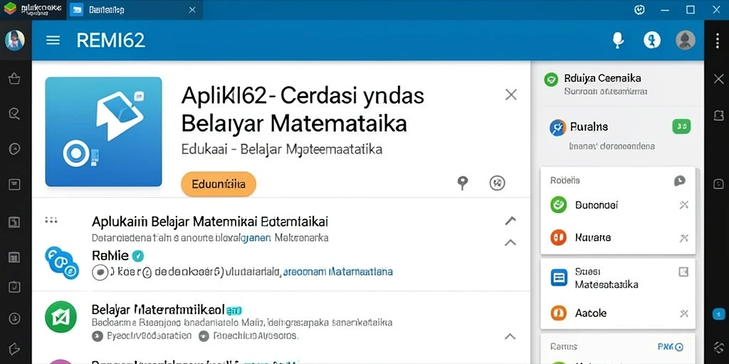 Tampilan antarmuka interaktif aplikasi Belajar Matematika.