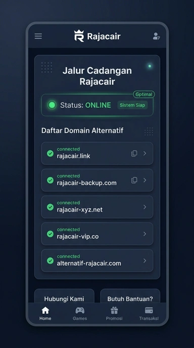 Tampilan link alternatif rajacair
