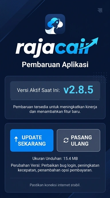 Tampilan riwayat versi rajacair